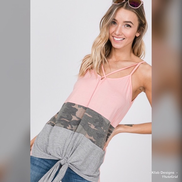 💕LAST 1! Camo Color Block Strappy Tank! So Cute! - Picture 6 of 8